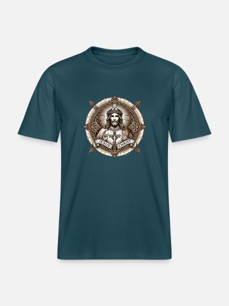 Jesus Christ Antiq Logo - RELAXED FIT Unisex Organic T-Shirt - stargazer