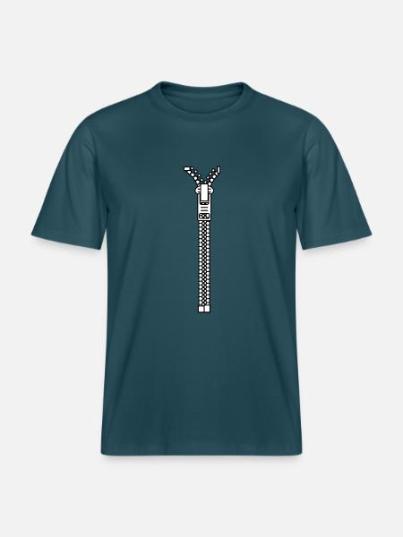 Zipper - RELAXED FIT Unisex Organic T-Shirt - Dunkles Petrol