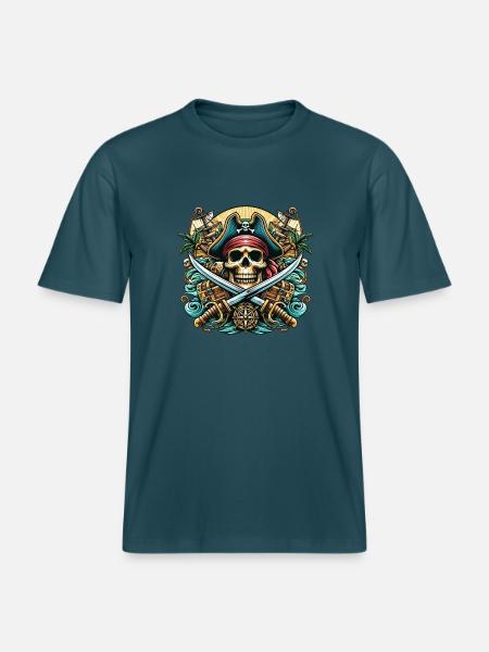 Pirate Logo - RELAXED FIT Unisex Organic T-Shirt - stargazer