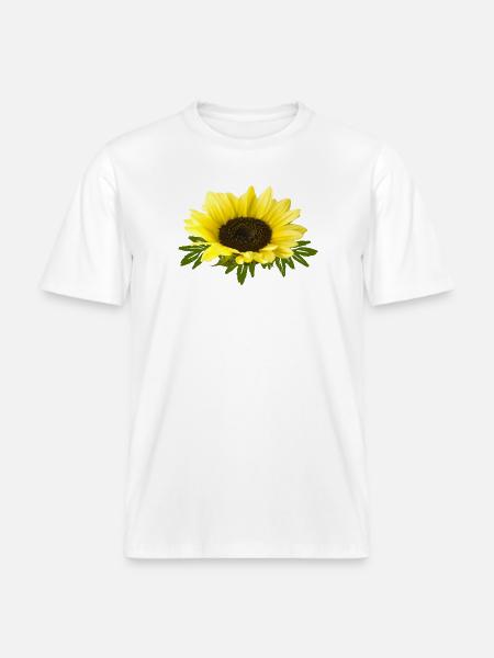 Sonnenblume -  RELAXED FIT Unisex Organic T-Shirt - Weiß