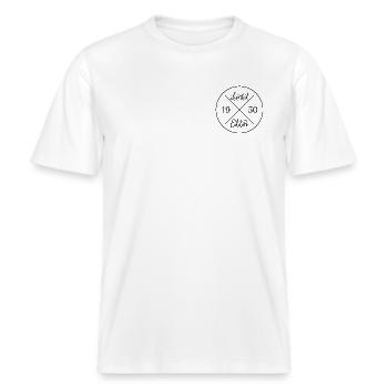 Limited edition 1950  -  RELAXED FIT Unisex Organic T-Shirt - Weiß - Vorne - Alina (178cm) & Michal (187cm)