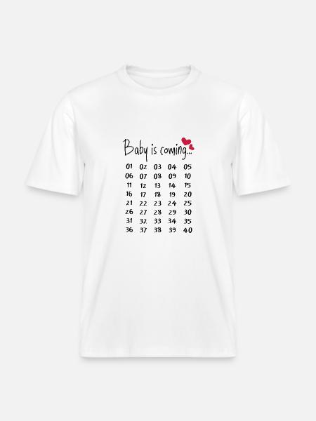 Sjov graviditet gravid gave forældre -  Økologisk unisex T-shirt RELAXED FIT - hvid