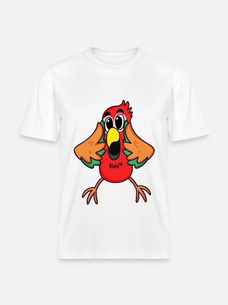 Parrot jungle -  RELAXED FIT Unisex Organic T-Shirt - white