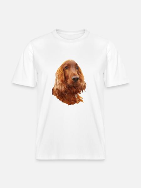 Irish Setter Red -  RELAXED FIT Unisex Organic T-Shirt - Weiß