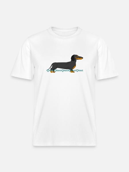 Image du teckel - T-shirt unisexe RELAXED FIT en coton bio - blanc