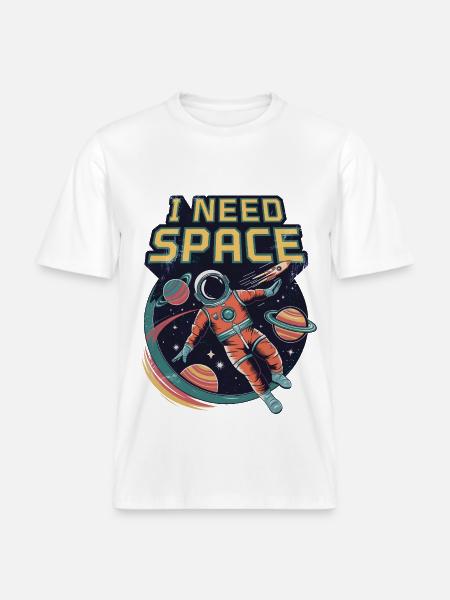 I Need Space - RELAXED FIT Unisex Organic T-Shirt - white