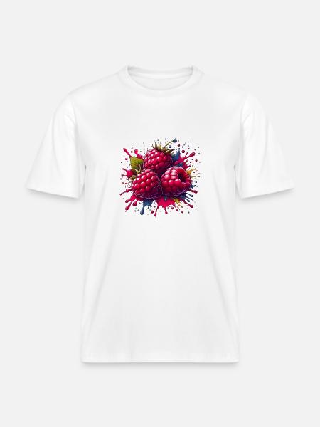 Himbeeren-Farbexplosion - RELAXED FIT Unisex Organic T-Shirt - Weiß