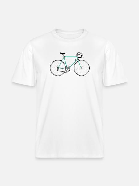Rennrad für Hipster -  RELAXED FIT Unisex Organic T-Shirt - Weiß