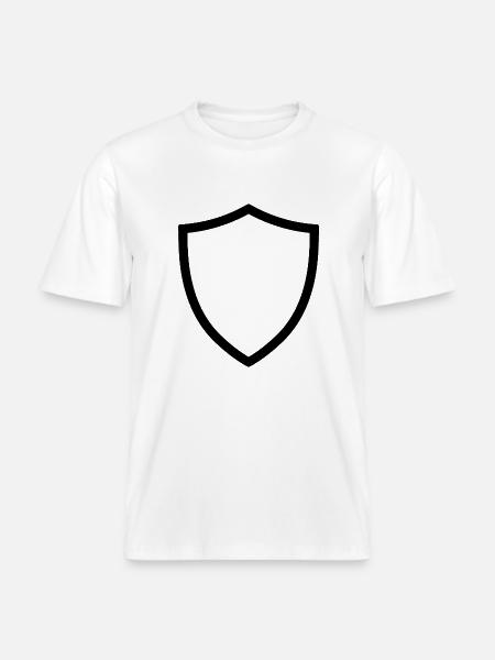 shield icon logo shape security -  RELAXED FIT Unisex Organic T-Shirt - white