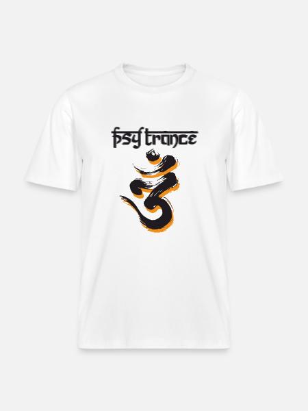 PsyTrance - T-shirt unisexe RELAXED FIT en coton bio - blanc