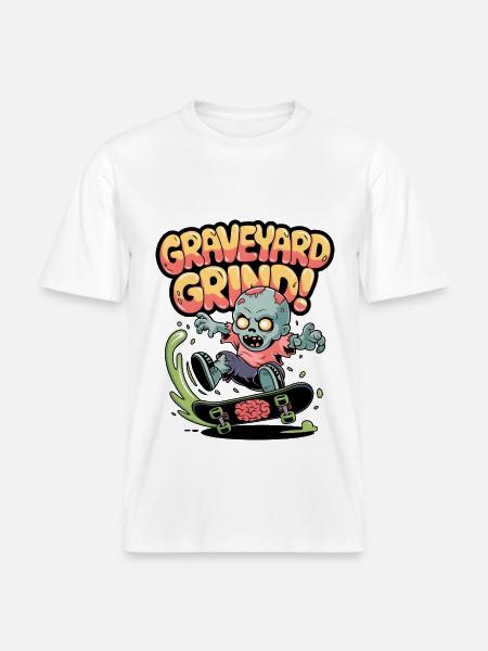 Friedhofs-Grind! -  RELAXED FIT Unisex Organic T-Shirt - Weiß
