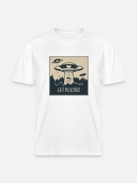 Extraterrestrial UFO Funny Space Gift -  RELAXED FIT Unisex Organic T-Shirt - white