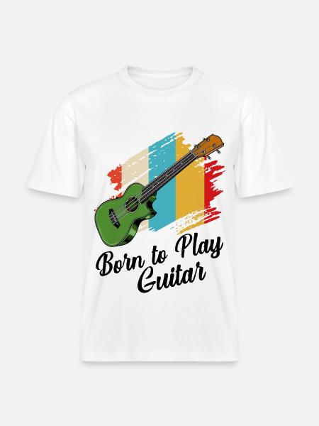 Gitarre - RELAXED FIT Unisex Organic T-Shirt - Weiß