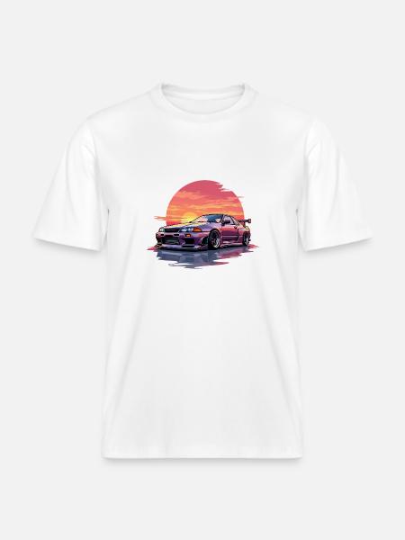 Skyline Sunset - RELAXED FIT Unisex Organic T-Shirt - white