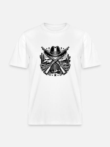 Western Logo 2 - RELAXED FIT Unisex Organic T-Shirt - Weiß