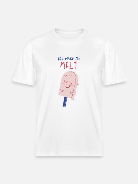 you make me melt icecream - RELAXED FIT Unisex Organic T-Shirt - white