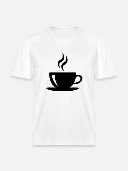 Kaffeetasse -  RELAXED FIT Unisex Organic T-Shirt - Weiß