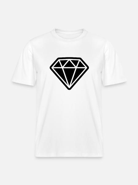 Icône de diamant -  T-shirt unisexe RELAXED FIT en coton bio - blanc