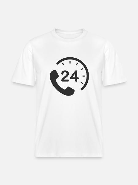 24/7 h Service - RELAXED FIT Unisex Organic T-Shirt - white