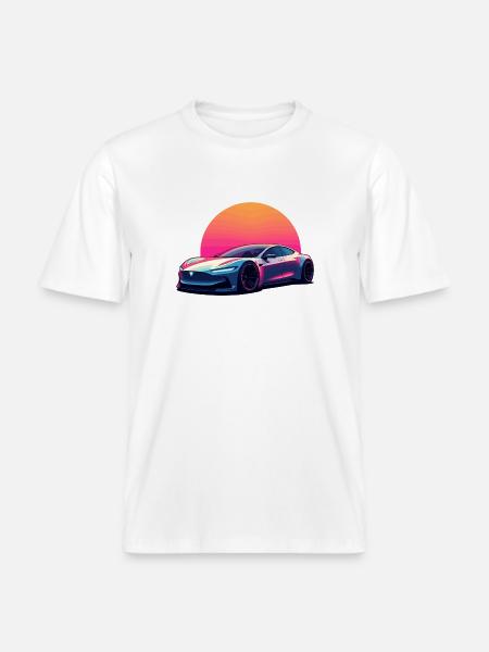 Electric Wave - RELAXED FIT Unisex Organic T-Shirt - white
