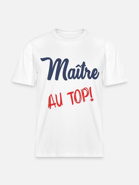MASTER AT THE TOP - RELAXED FIT Unisex Organic T-Shirt - white