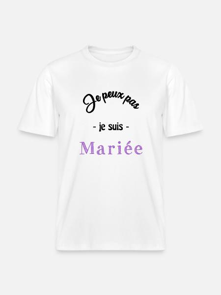 MARIEE. EVJF - T-shirt unisexe RELAXED FIT en coton bio - blanc