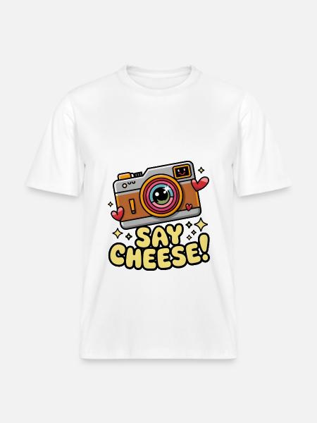 Say Cheese! -  RELAXED FIT Unisex Organic T-Shirt - white