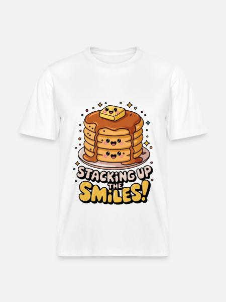 Staking Up The Smiles! -  RELAXED FIT Unisex Organic T-Shirt - white