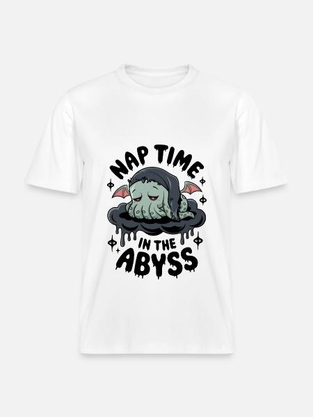 Nap Time In The Abyss - RELAXED FIT Unisex Organic T-Shirt - white