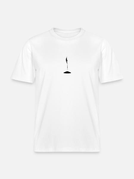 Jumping person on trampoline - RELAXED FIT Unisex Organic T-Shirt - white