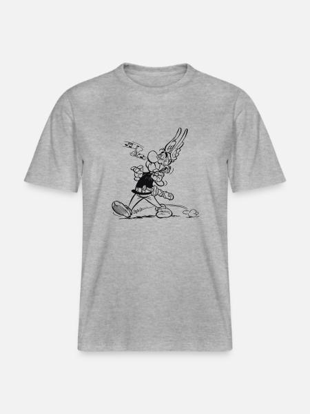 Asterix & Obelix - Asterix singt -  RELAXED FIT Unisex Organic T-Shirt - Grau meliert