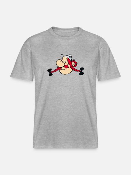 Asterix & Obelix - Obelix Face - RELAXED FIT Unisex Organic T-Shirt - heather grey