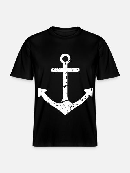anchor - RELAXED FIT Unisex Organic T-Shirt - black