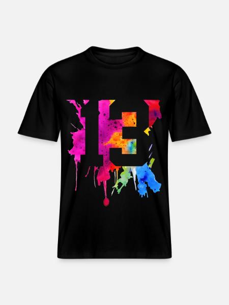 13 ANS 13E ANNIVERSAIRE -  T-shirt unisexe RELAXED FIT en coton bio - noir