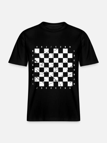 Chessboard Schachbrett Kostüm -  RELAXED FIT Unisex Organic T-Shirt - Schwarz