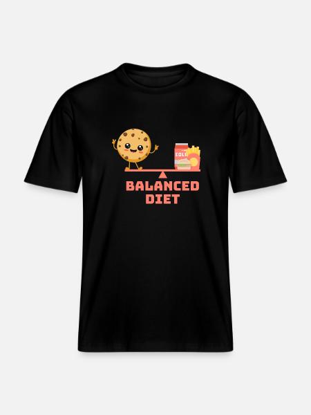 équilibré cookie fastfood Régime -  T-shirt unisexe RELAXED FIT en coton bio - noir