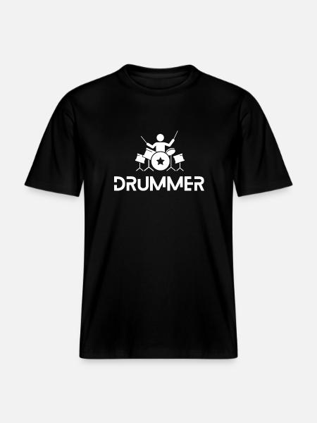 Batteur en action - T-shirt unisexe RELAXED FIT en coton bio - noir