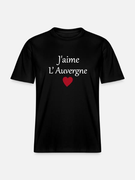 J'aime l'auvergne - T-shirt unisexe RELAXED FIT en coton bio - noir