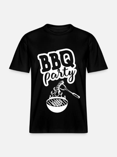 BBQ PARTY Kitchen Apron - RELAXED FIT Unisex Organic T-Shirt - black