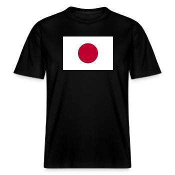 Japan -  RELAXED FIT Unisex Organic T-Shirt - Schwarz - Vorne - Alina (178cm) & Michal (187cm)