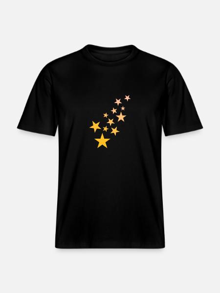 Star asterisk pattern starry sky - RELAXED FIT Unisex Organic T-Shirt - black