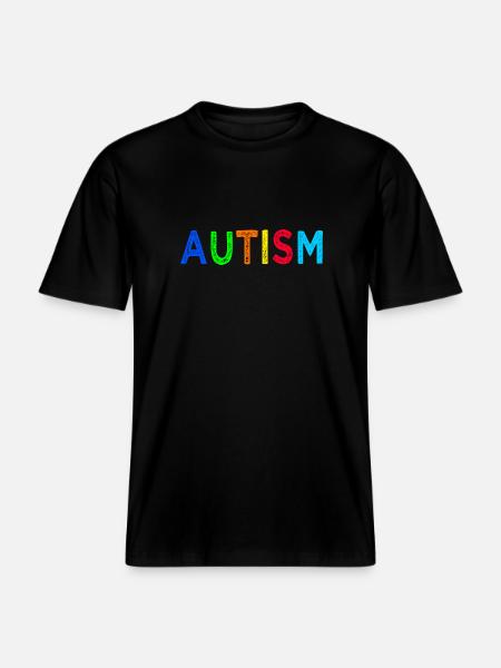 Arc-en-Ciel Autisme: Message d’Espoir - T-shirt unisexe RELAXED FIT en coton bio - noir