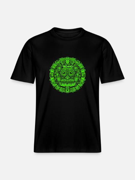 Techno Music Logo - RELAXED FIT Unisex Organic T-Shirt - black
