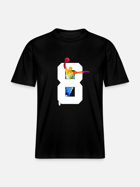 NUMBER 8 BASKETBALL 8TH BIRTHDAY - RELAXED FIT Unisex Organic T-Shirt - black