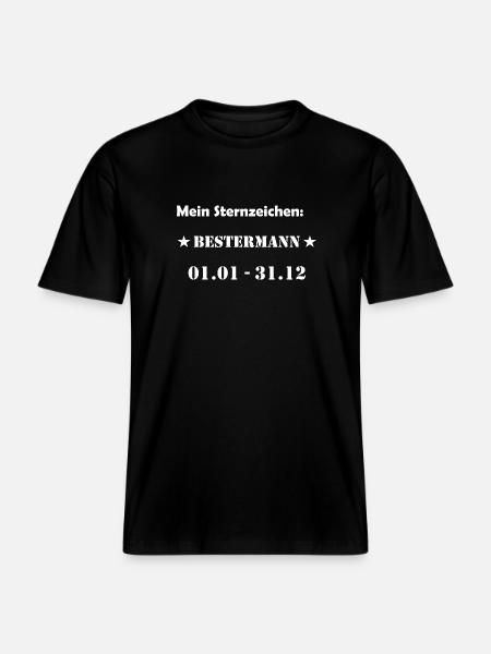 Bester Mann Wassermann Sternzeichen -  RELAXED FIT Unisex Organic T-Shirt - Schwarz