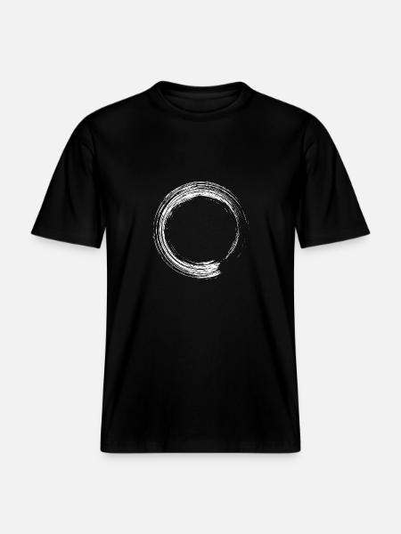 Circle design brush icon white -  RELAXED FIT Unisex Organic T-Shirt - black