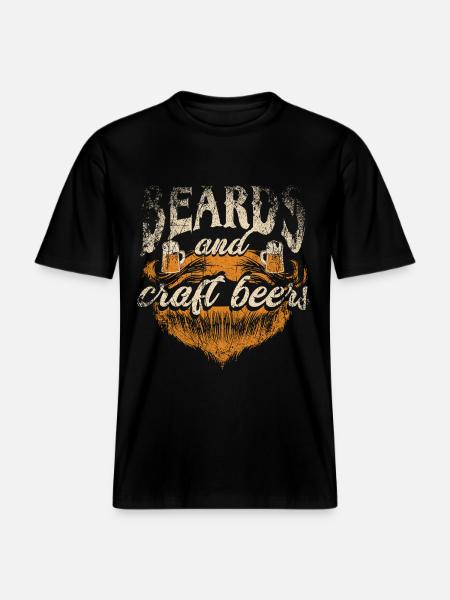Craft Beer Beard -  RELAXED FIT Unisex Organic T-Shirt - Schwarz
