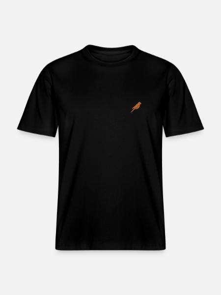 Perroquet brodé - T-shirt unisexe RELAXED FIT en coton bio - noir