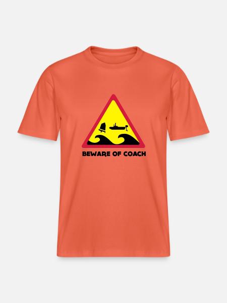 Beware Of Coach - Opti Edition - RELAXED FIT Unisex Organic T-Shirt - Hellrot
