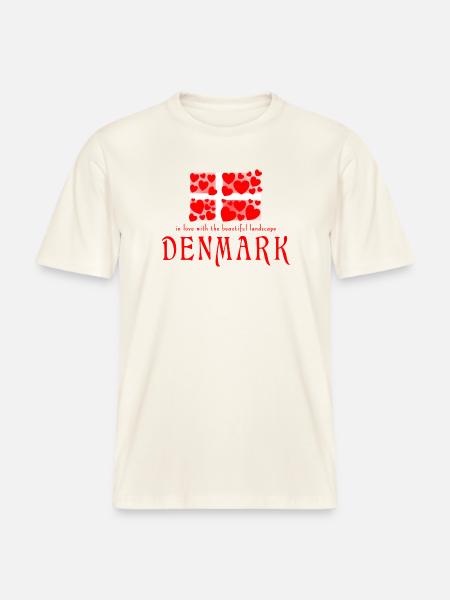 Dänemark Danmark - RELAXED FIT Unisex Organic T-Shirt - Naturweiß